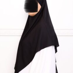 Khimar court en crêpe pointu khimar triangle khimar pas cher mon hijab pas cher noir